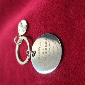 Co-Worker Key Chain or Purse Charm office key silvertone